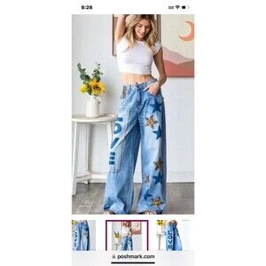 OLI & HALI Jeans Oli Hali jeans OH! Jeans STAR baggy loose fit stars plaid stars